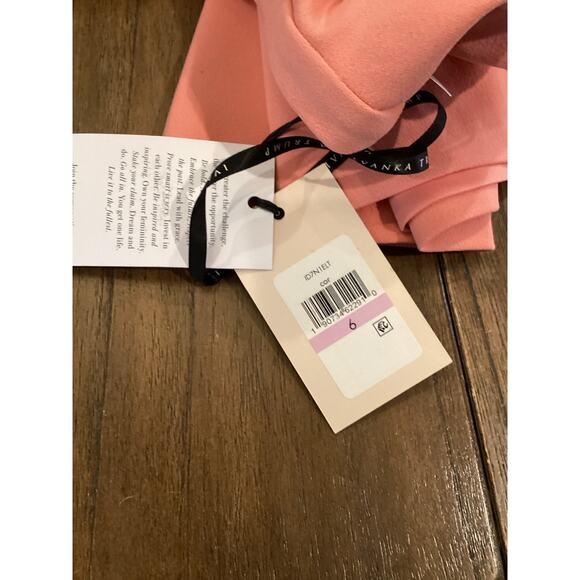 Ivanka Trump Scuba Crepe Fit & Flare cocktail work Dress Studded coral 6 NWT - Picture 9 of 9